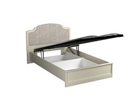 Кровать Люкс 1200 с подъемным механизмом, Сиена (1394*2110*1090), Береза бежевая, велюр
