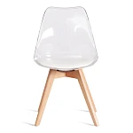 Стул TULIP (mod. 73-1), дерево/пластик/экокожа, 47,5x55x80 см, Прозрачный (Transparent) | изображение 4