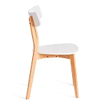 Стул Claire, сиденье МДФ, опоры дерево гевея, белый / натуральное дерево, 48 x 49,5 x 81,5 x SH44см | изображение 1