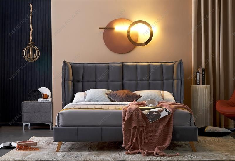 Кровать Halmar SCANDINO (серый) 160/200 | изображение 1