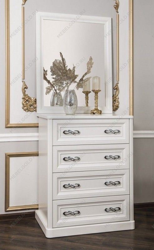 Комод Мишель 4 ящ. узкий белый матовый | изображение 2