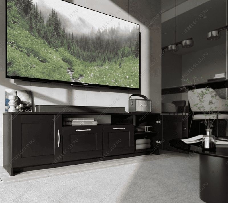 БРИМНЭС / СИРИУС тумба ИКЕА / IKEA 2 двери и 2 ящика 156х47 Дуб Венге | изображение 4