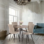 Стул обеденный La Rousse, NEW, велюр, бежевый/черный, 7, 45х55х93 см | изображение 14