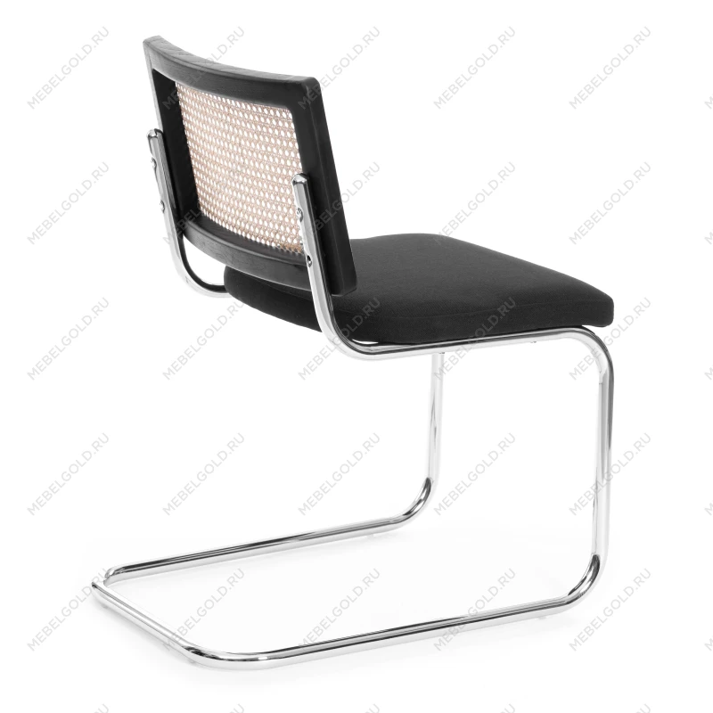 Стул MANI, дерево вяз, ротанг/ткань лен, металлический каркас, черный, 46х46х78 см | изображение 2