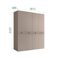 Шкаф 4-х дверный Римини СОЛО (Мокка/Серебро) РМШ2/4(s)