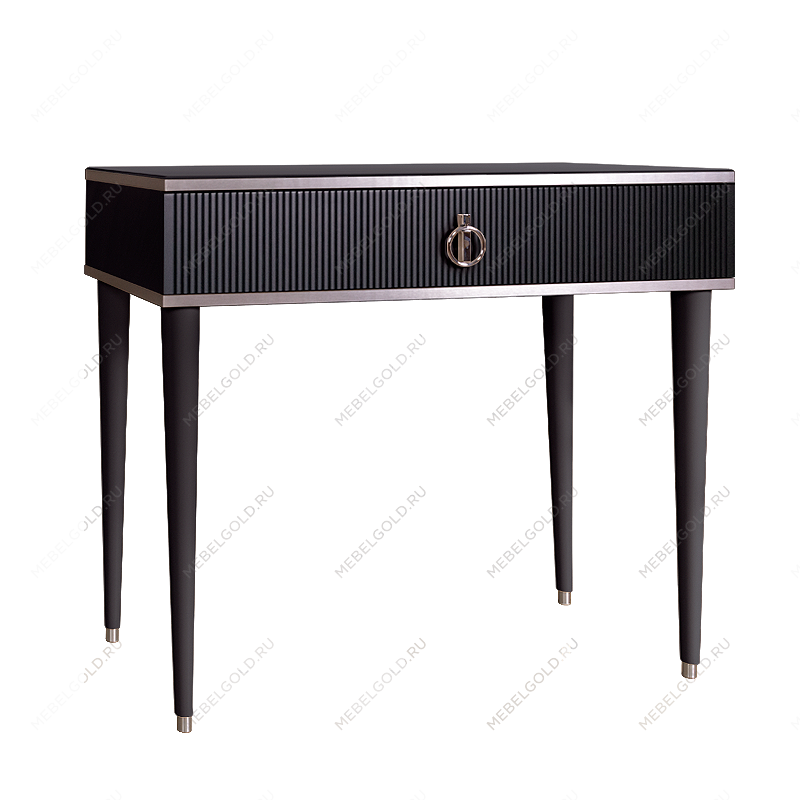 Стол туалетный узкий Римини СОЛО (Черный/Серебро) РМСТ-1(s)[9]