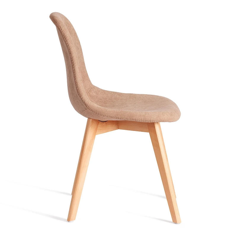 Стул CINDY SOFT (mod. C1021F1-1), фактурный велюр/дерево бук, 55 х 48 х 83 см, Бежевый LY1701-4 / натуральный | изображение 1