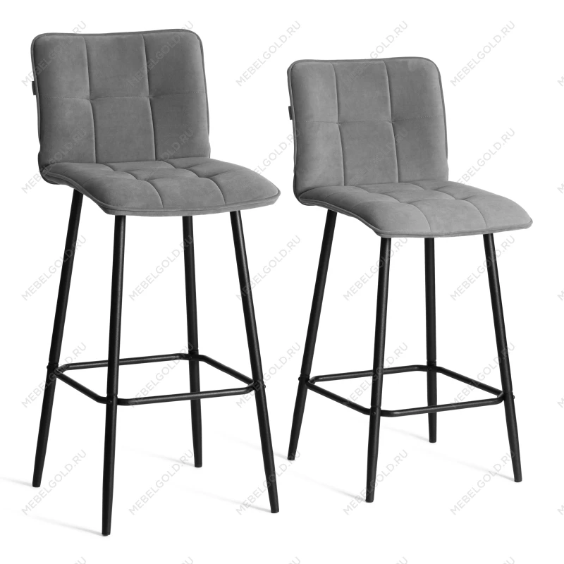 Барный стул Bari/Бари, велюр, серый, 29, 45х56х110 см | изображение 13