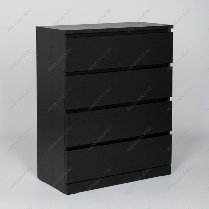 МАЛЬМ / VARMA Комод ИКЕА / IKEA 4, 80x100x40, шпон, черный | изображение 1