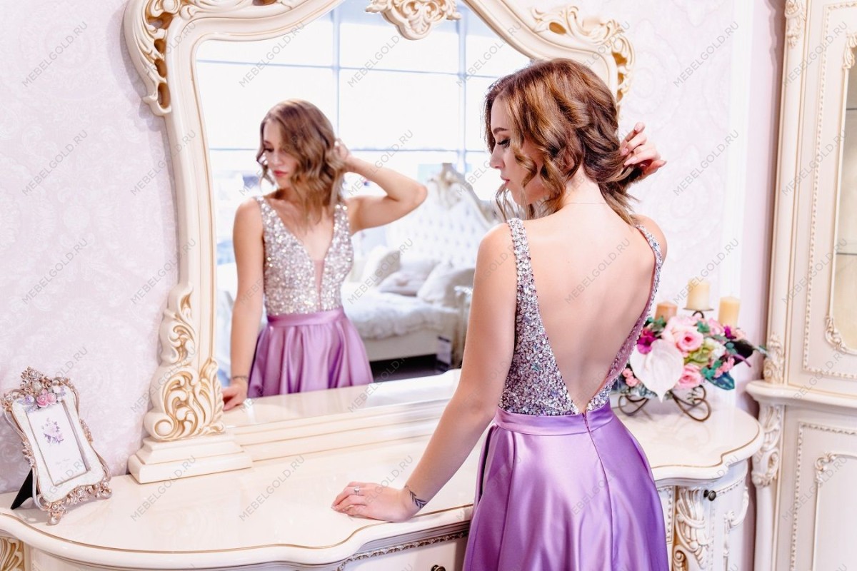 Комод Джоконда крем глянец с зеркалом (гостиная) | изображение 4