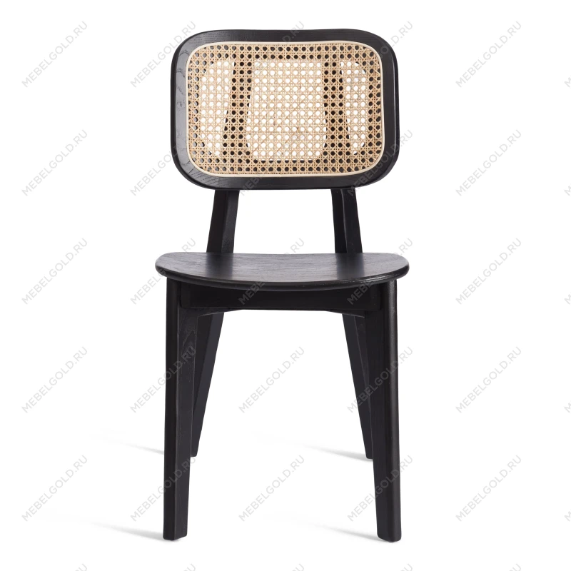 Стул ODIN, дерево вяз/ротанг, черный, 42х45х78 см | изображение 4