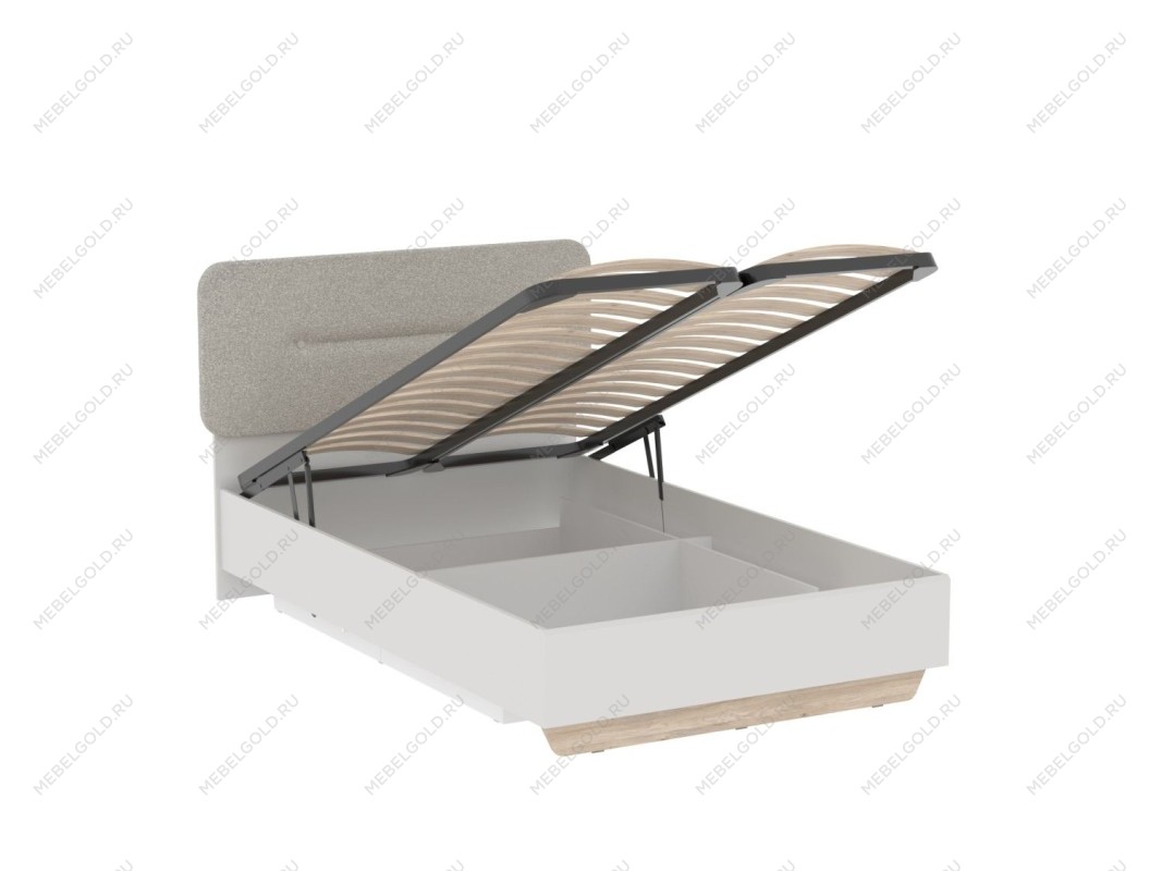 Кровать 1200 с темной мягкой вставкой NEW и подъемным механизмом, Аврора Дуб Мария/Кашемир