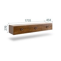 Тумба телевизионная 1.6м Bogemia Fly Wood Fi (Мокка) (Novabuk/Хром) БМТ-1