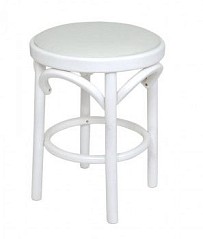 Табурет Венский мягкий (белая эмаль, экокожа белая)