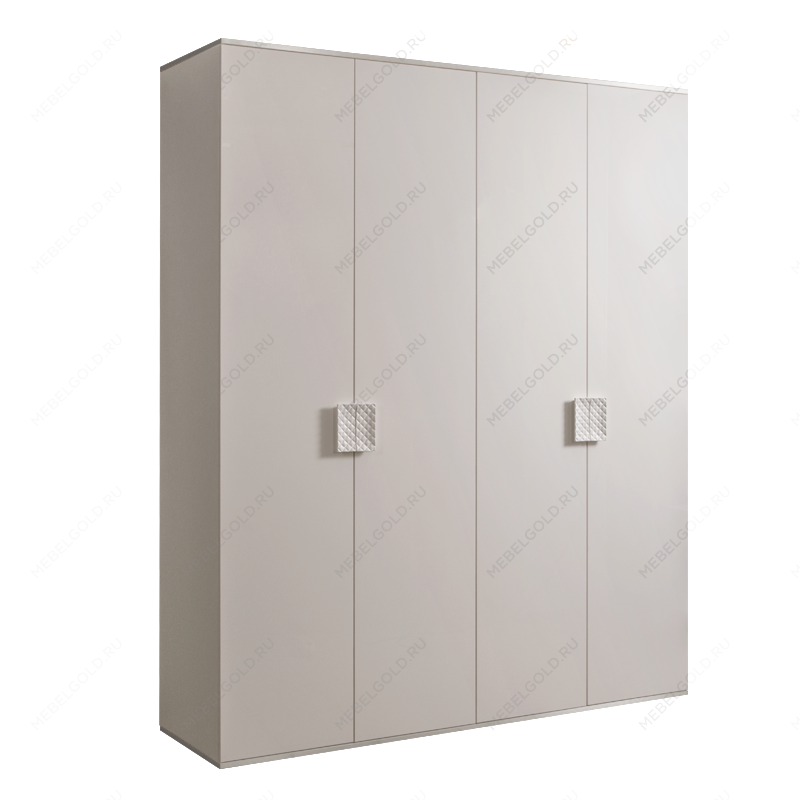 Шкаф 4-х дв. для платья и белья Диора слоновая кость/серебро ДШ2/4