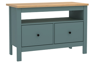 САГА тумба 2 ящика темно-бирюзовая/ясень