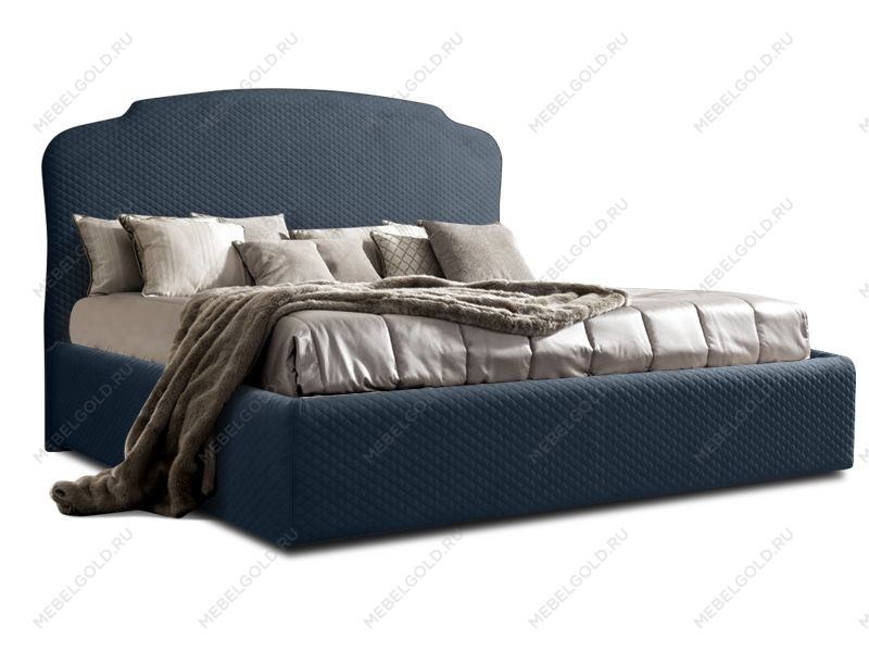 Кровать Римини 1,4 м, с подъемным механизмом (антрацит), РМКР140-2[3], стеганые царги