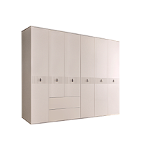 Шкаф 6-ти дверный с ящиками Римини СОЛО (Слоновая кость/Серебро) РМШ2/61(s)