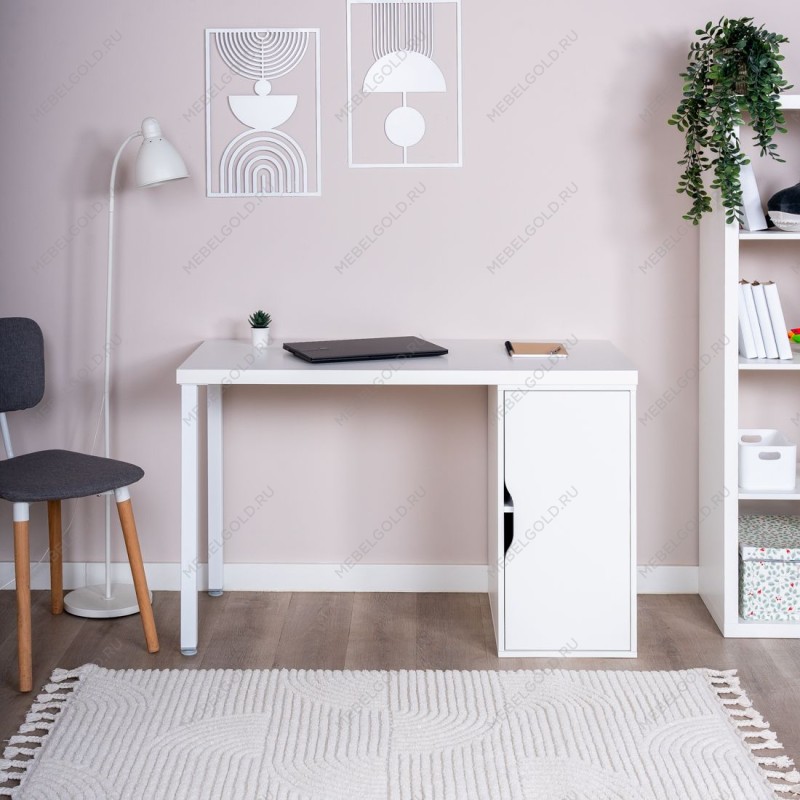 ИНГАР 2/ДВ/T стол письменный 140x75x55, белый | изображение 3