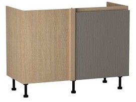 Стол под мойку угловой СМУ-120 правый, Женева (1154*534*870) Дуб Палермо/Серый камень , 22032