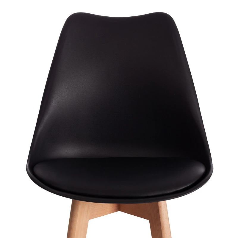 Стул барный TULIP BAR (mod. C1014H-1)/1 шт. в упаковке, пластик/дерево, 42 х 47,5 х 104 см, Black (Черный) 3010/ натуральный | изображение 5