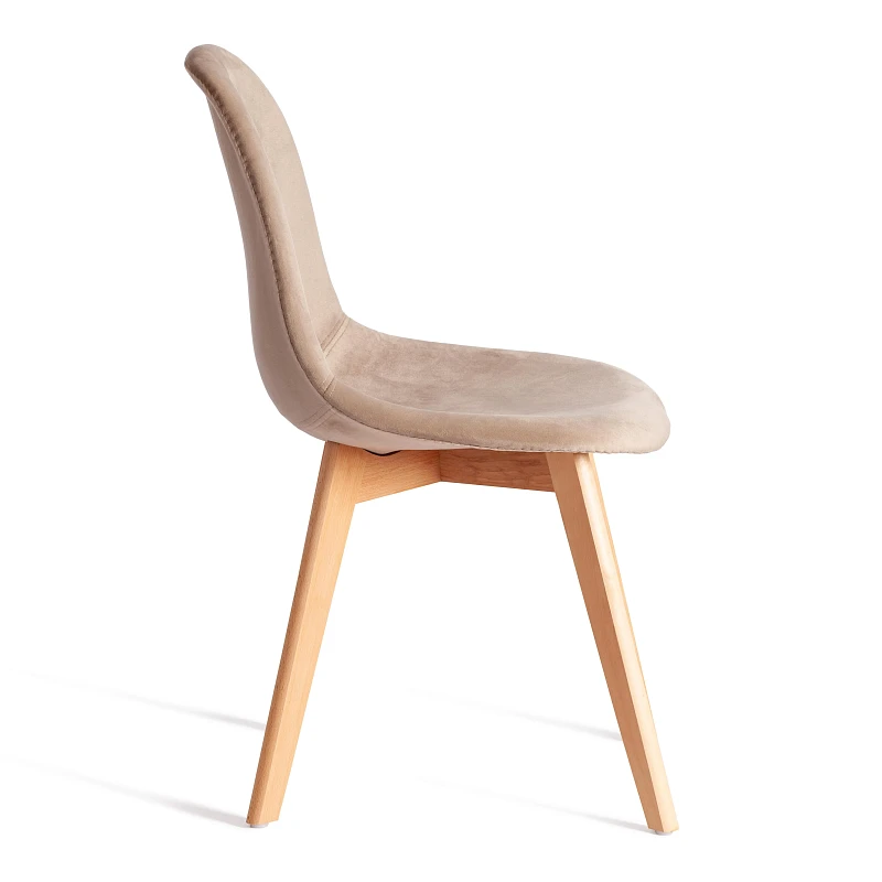 Стул CINDY SOFT (mod. C1021F1-1), велюр/дерево бук, 55 х 48 х 83 см, коричневый HLR12 / натуральный | изображение 1