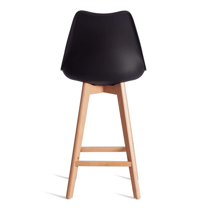 Стул барный TULIP BAR (mod. C1014H-1)/1 шт. в упаковке, пластик/дерево, 42 х 47,5 х 104 см, Black (Черный) 3010/ натуральный | изображение 3