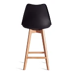 Стул барный TULIP BAR (mod. C1014H-1), пластик/дерево, 42 х 47,5 х 104 см, Black (Черный) 3010/ натуральный | изображение 3