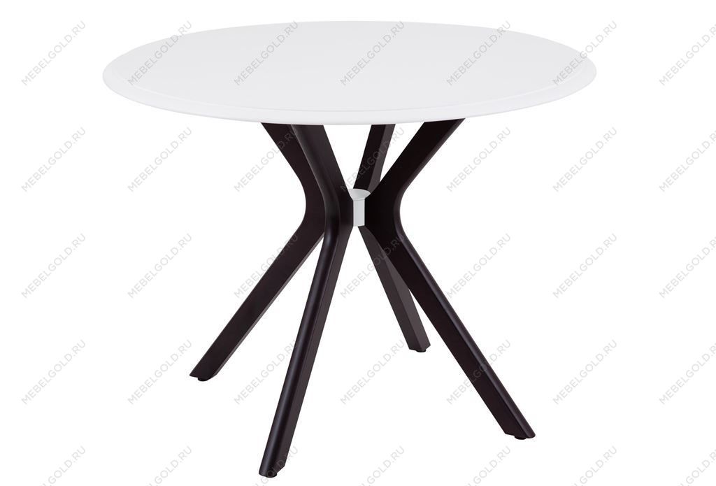 Стол Пекин (1000*1000/цвет столешницы Белый/цвет ножек Венге) | изображение 1