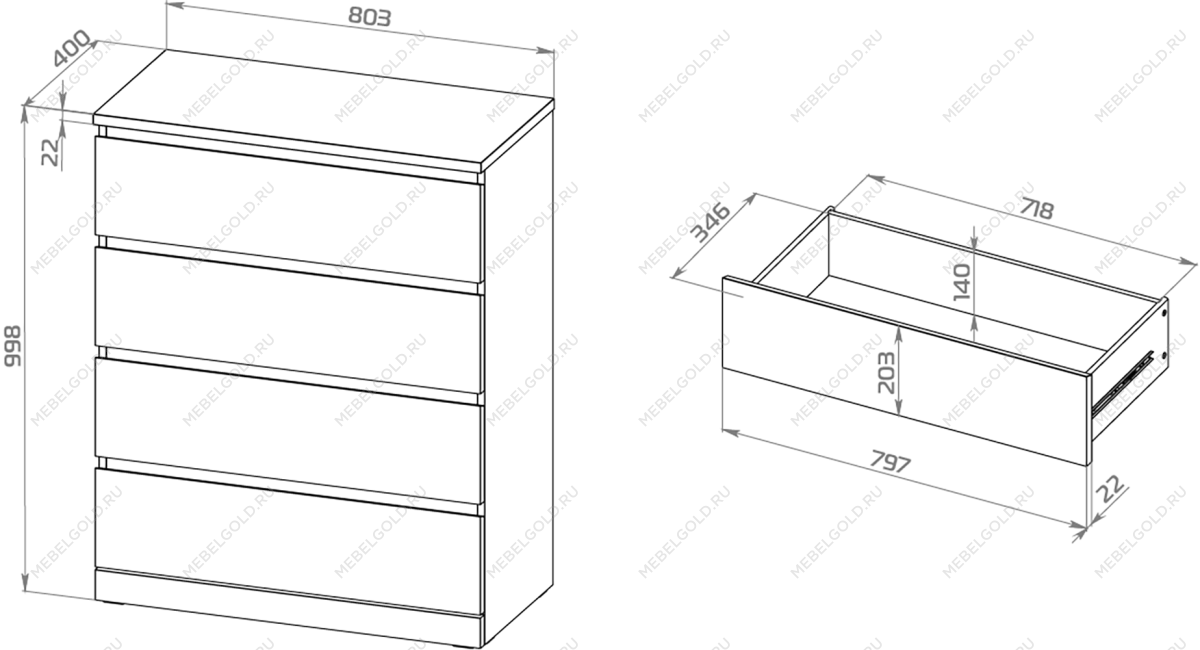МАЛЬМ / VARMA Комод ИКЕА / IKEA 4, 80x100x40, шпон, черный | изображение 4