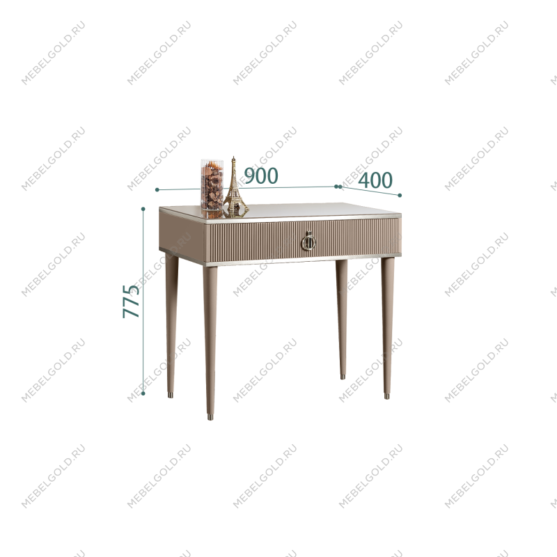 Стол туалетный узкий Римини СОЛО (Мокка/Серебро) РМСТ-1(s)[9]