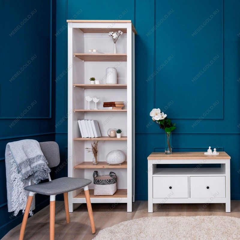 САГА стеллаж 70 белый/ясень | изображение 5