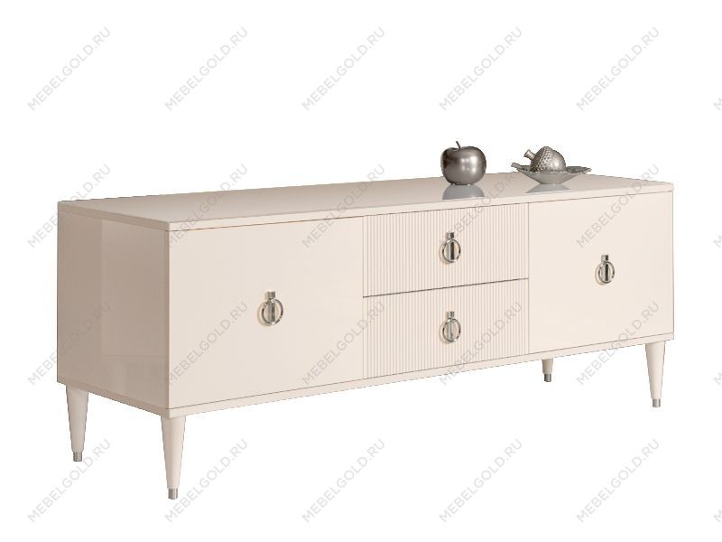 Тумба под телевизор Римини СОЛО (Бежевый/Серебро) РМТ-3(s)