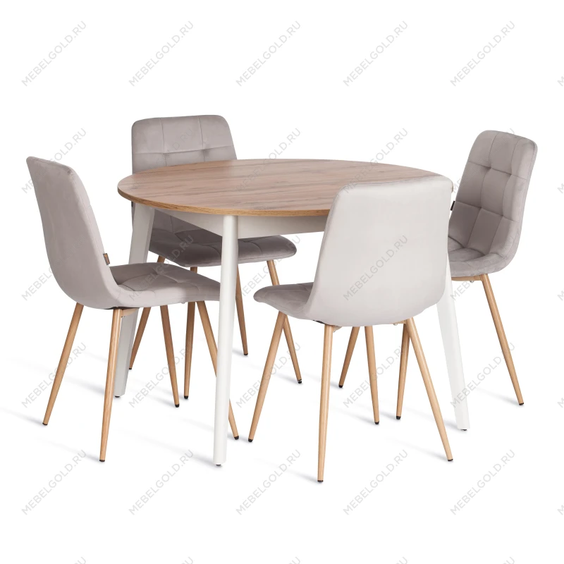 Стул CHILLY (mod. JSC-220), Велюр/металл, 44,5х52,5х88 см, Light grey (светло-серый) HLR14 / натуральный | изображение 9