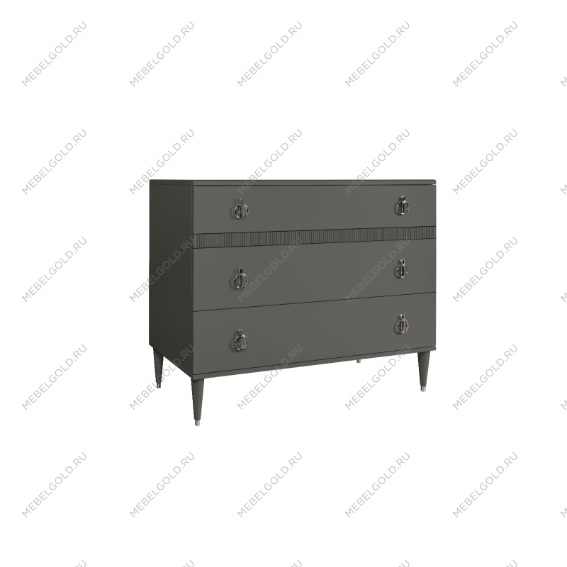 Комод с планкой Римини СОЛО (Серый/Серебро) РМКМ-3(s)