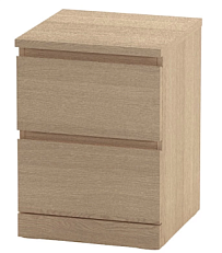 МАЛЬМ / VARMA Тумба прикроватная ИКЕА / IKEA 2, 40x54.8x40, шпон, беленый дуб