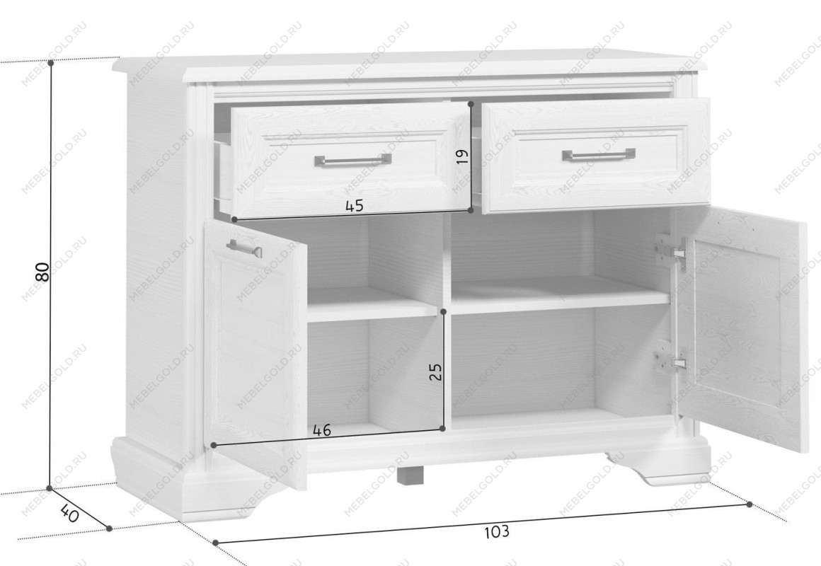 Тумба Стилиус KOM2D2S/80 (Орех донской) | изображение 1