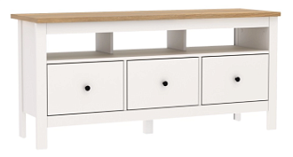 САГА тумба 3 ящика белая/ясень