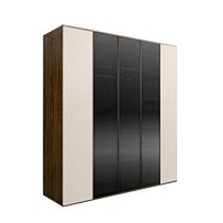 Шкаф 5-ти дв. Bogemia Woodline Air (Слоновая кость/Черный) БМШ2/5(3)