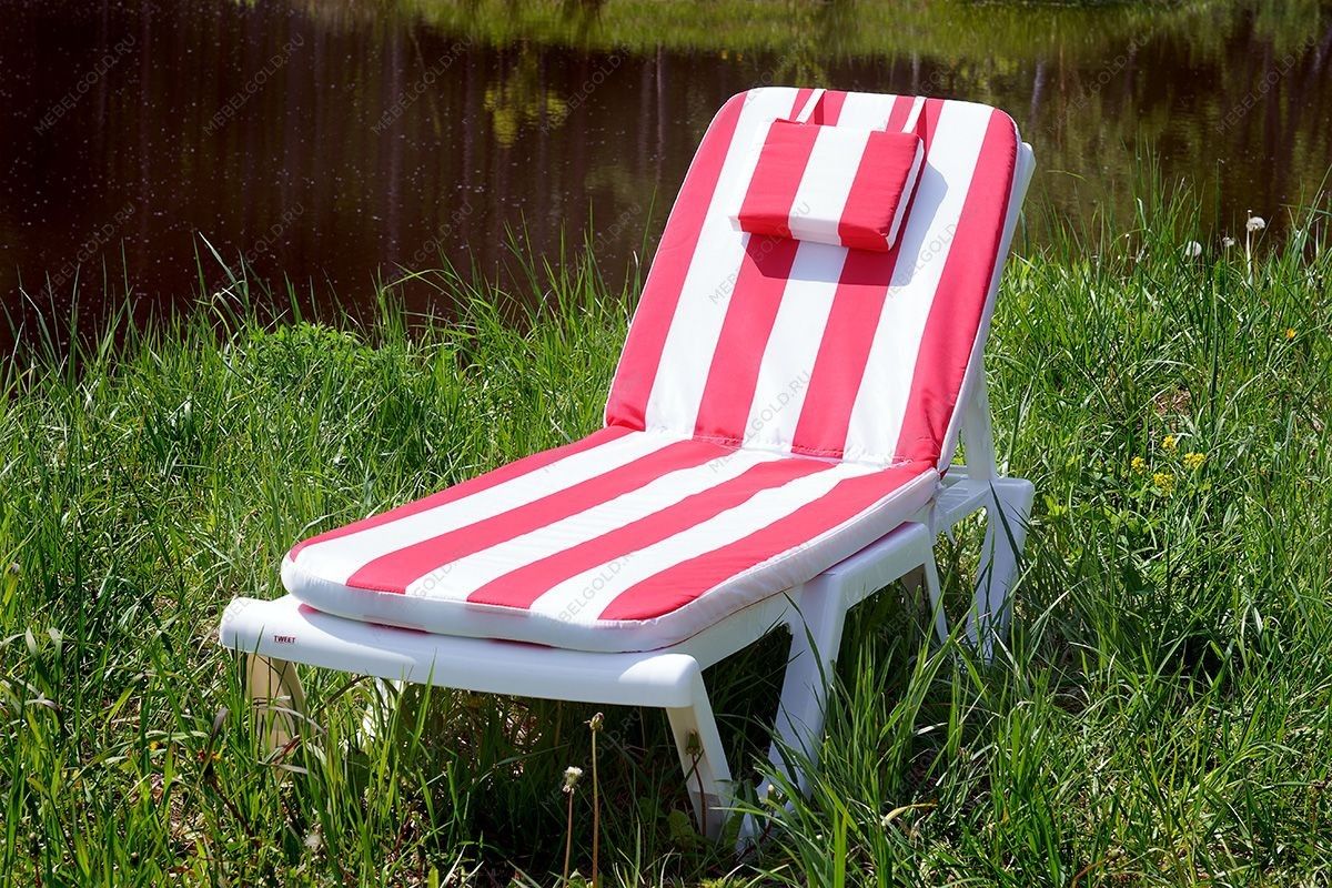 Матрац 710*570/1130*570мм с вертикальной подушкой (бело-красный) Premium | изображение 5