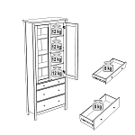 САГА шкаф с витриной 90 белый | изображение 4