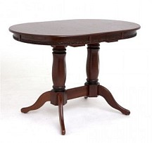 Стол Овал Милорд (80х120х160) Темный орех + патина черная.