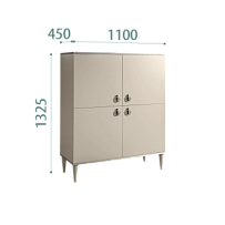 Пенал 4 двери Римини (Ваниль/Серебро) РМП-3