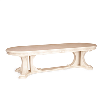 Стол VERSAL овальный, бук, мдф, 300 (350/400) х 110 х 78 см, бежевый патина