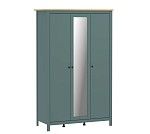 САГА шкаф 3 двери с зеркалом темно-бирюзовый/ясень | изображение 3