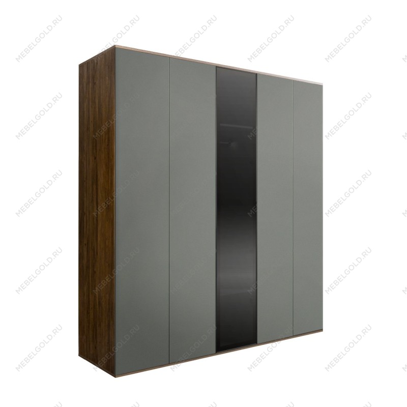 Шкаф 5-ти дв. Bogemia Woodline Air (Серый/Черный) БМШ2/5(1)