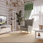 Кресло для отдыха Саари светло-серое, ткань рогожка | изображение 3