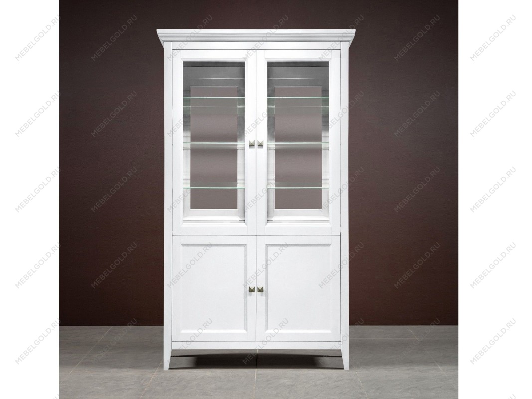 Витрина 2 дверная с зеркалом Manhattan (Белый) | изображение 1