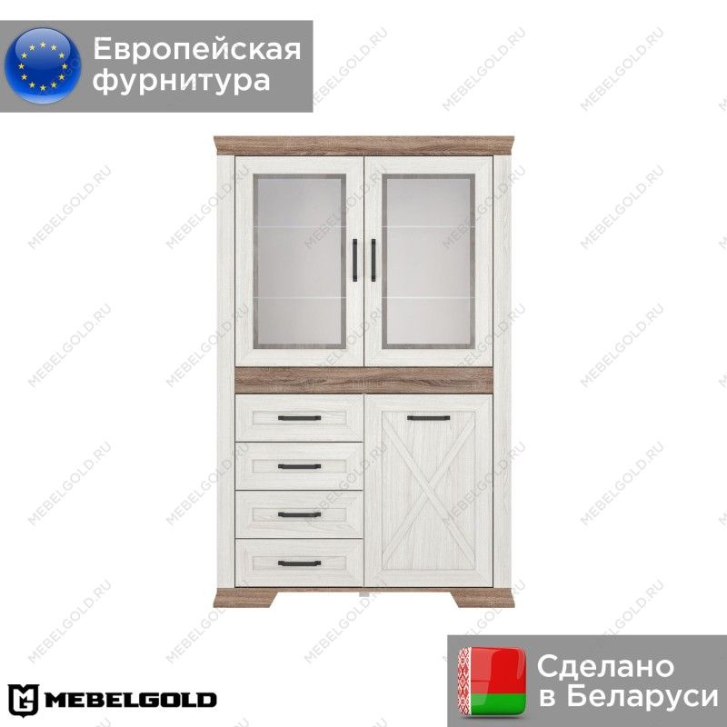 Шкаф с витриной Марсель REG2W1D4S | изображение 1