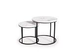 Комплект Halmar OREO, 2 стола журнальных (белый мрамор/черный) | изображение 2